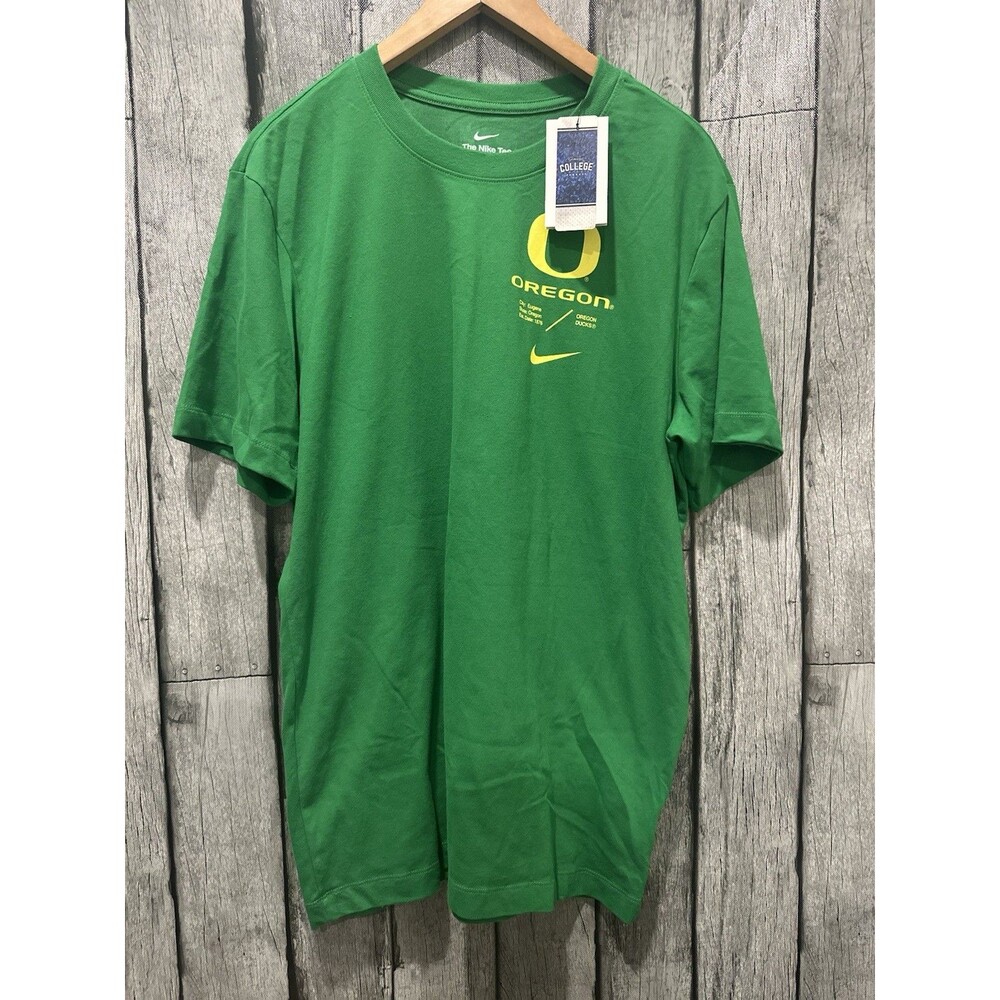 NWT Nike Oregon Ducks Dri-FIT Mens Large Green Short Sleeve Performance T-Shirt